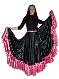 Цыганский костюмТренировочная цыганская юбка черная с розовой оборкой