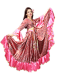 Розовый блестящий цыганский костюм